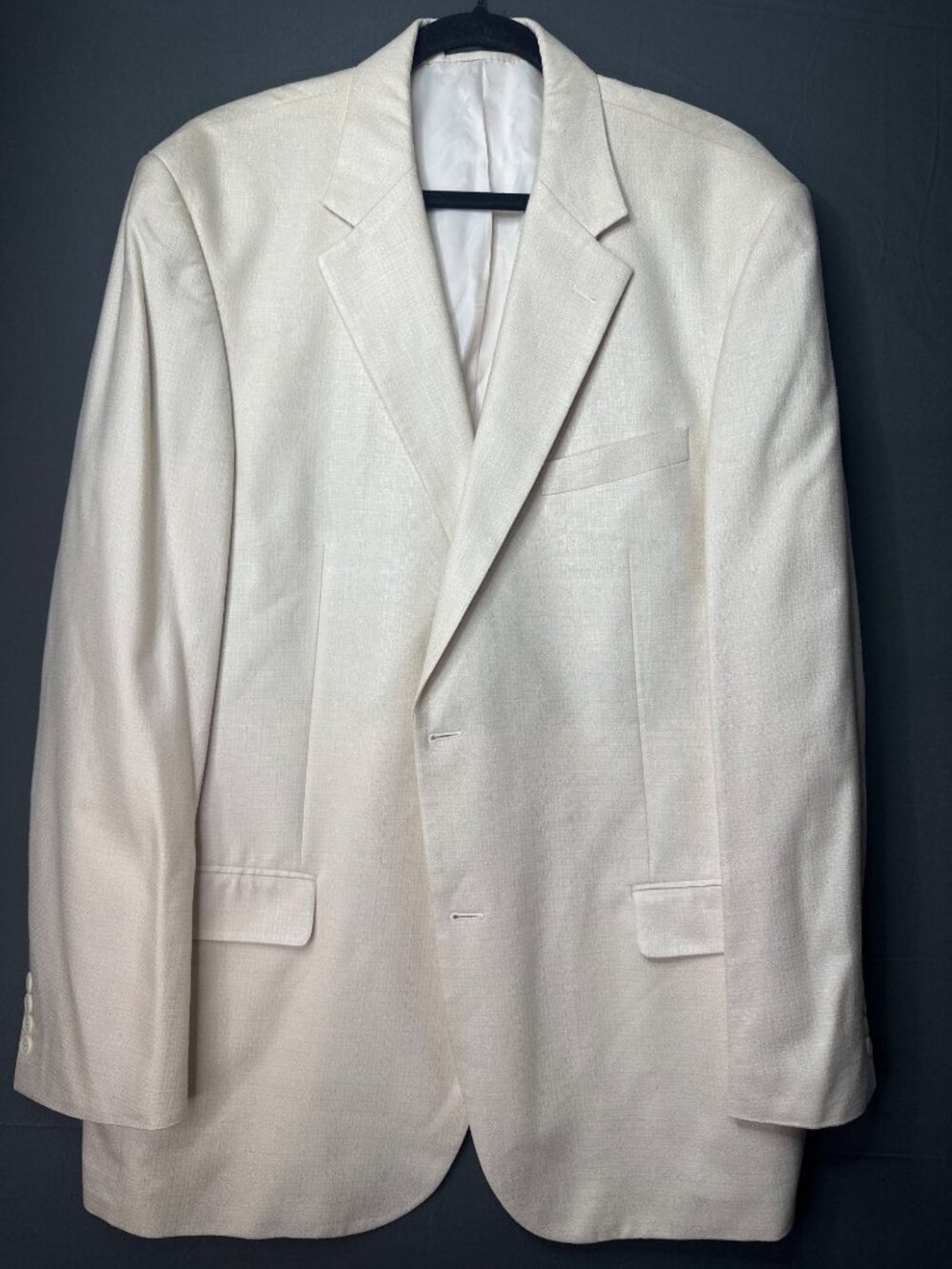Andrew Fezza Mens 46L 100% Silk Blazer Sport Coat Two Button Quiet Luxury